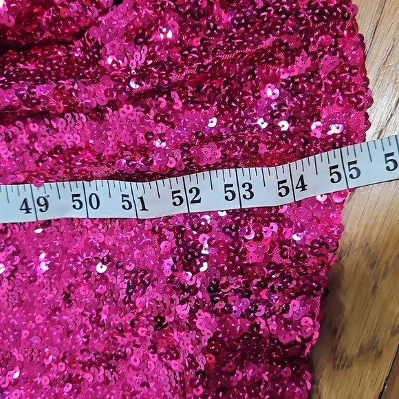 Pink Sequin Gown with Feather Details - Picture 13 of 13